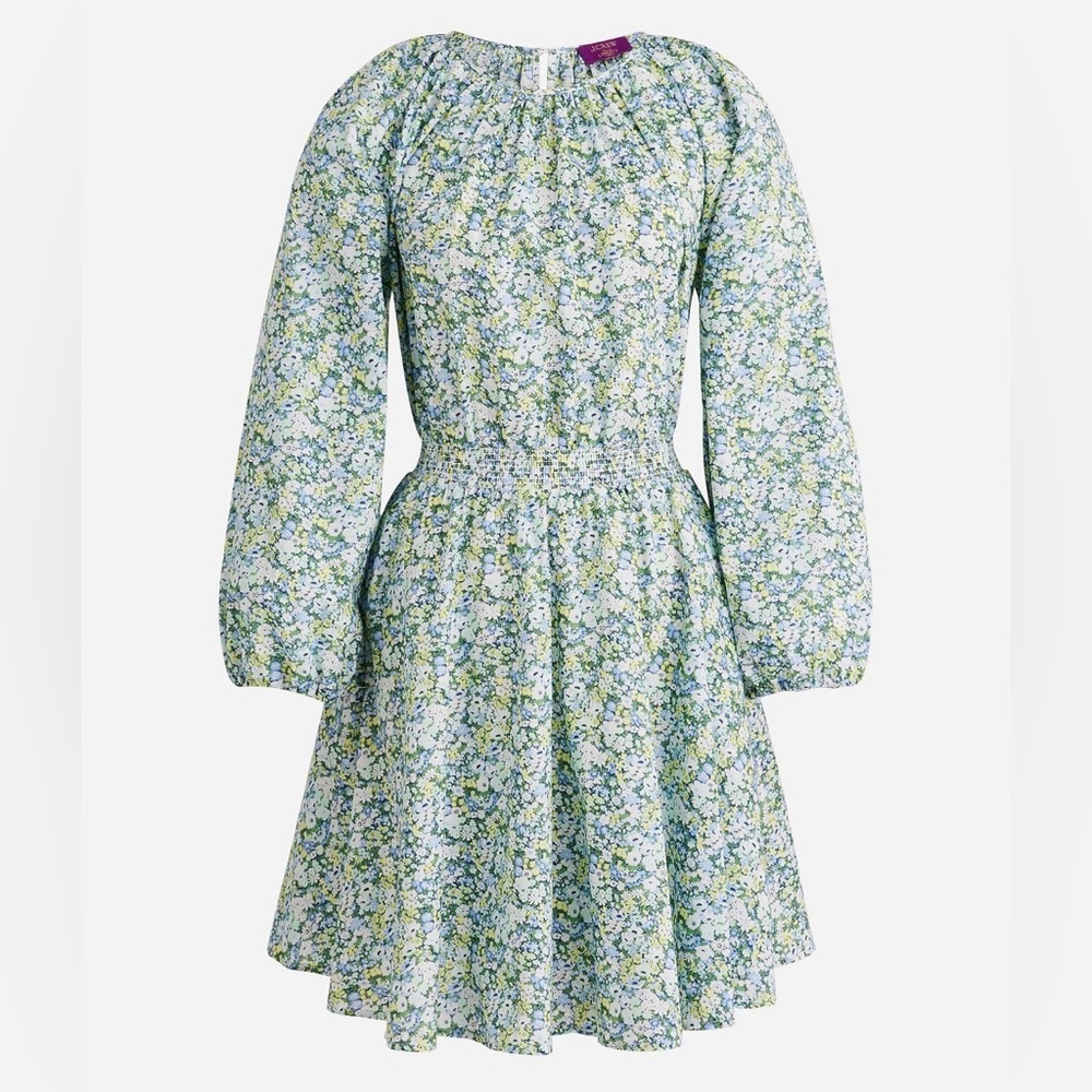 J. Crew Palermo smocked-waist mini dress in Liberty® Thorpe Hill fabric Small